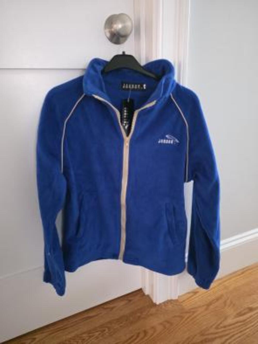 Blue Jaguar Fleece Jacket with Cream Trim